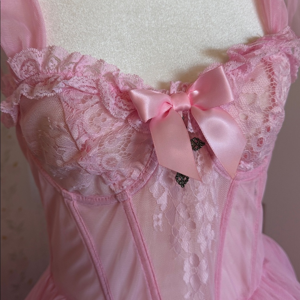 Widow Dance With Death Sleeveless Maxi Dress - Pink - Picture 4 of 6